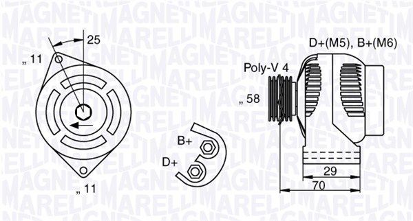 MAGNETI MARELLI kintamosios srovės generatorius 063341702010